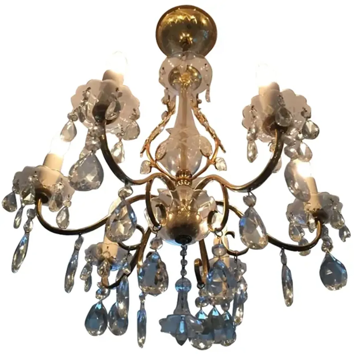 '50s Hollywood Regency Bagues Chandelier - Something Vintage - Gold