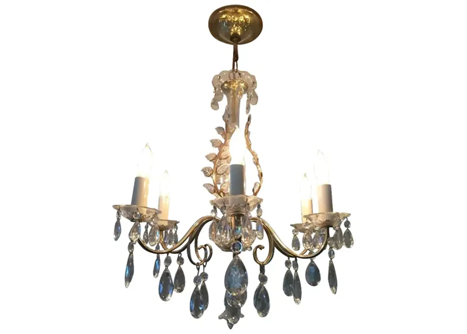 '50s Hollywood Regency Bagues Chandelier - Something Vintage - Gold