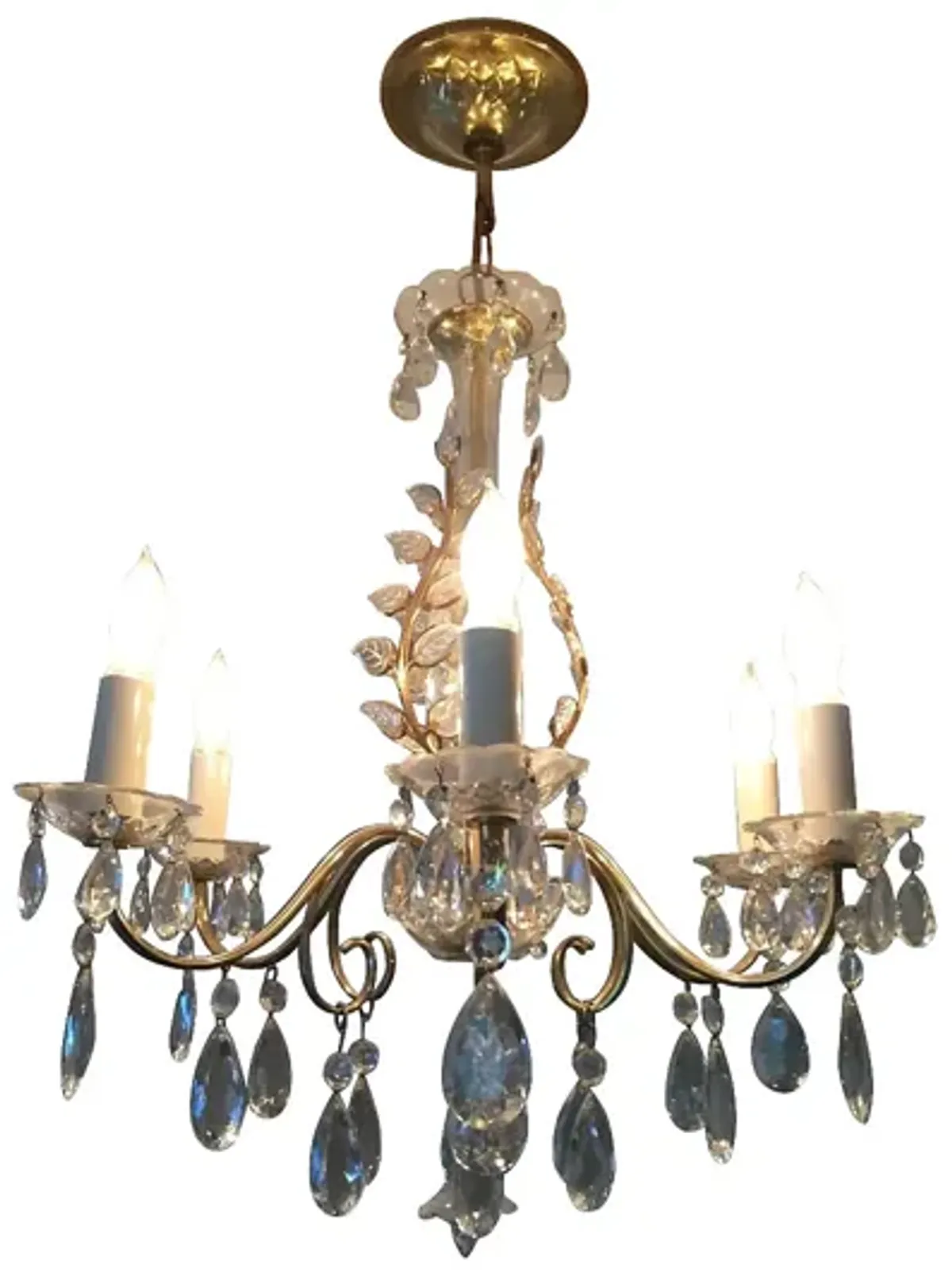 '50s Hollywood Regency Bagues Chandelier - Something Vintage - Gold