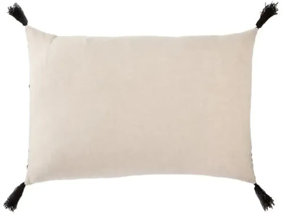 Laffa 16x24 Lumbar Pillow - Cream/Black