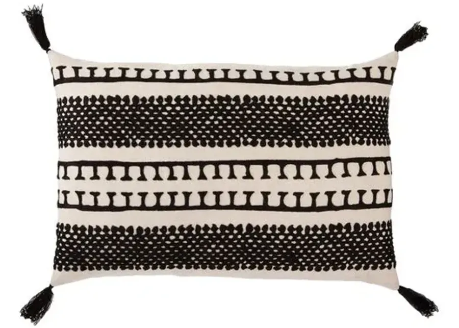 Laffa 16x24 Lumbar Pillow - Cream/Black