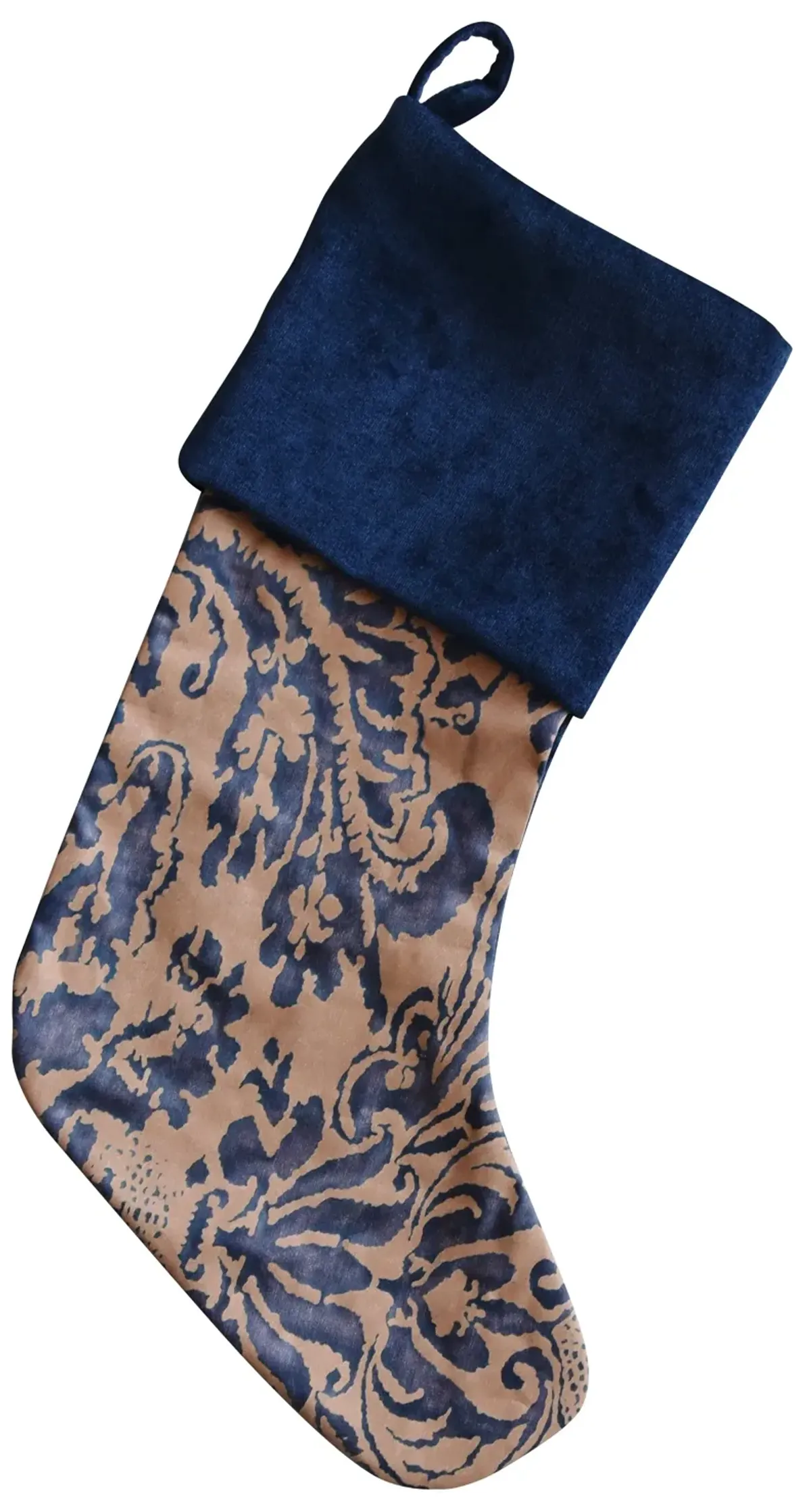 Italian Fortuny Christmas Stocking - Blue