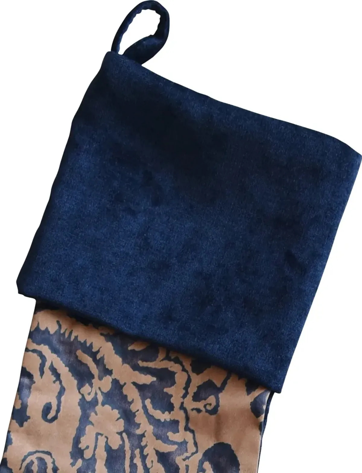 Italian Fortuny Christmas Stocking - Blue