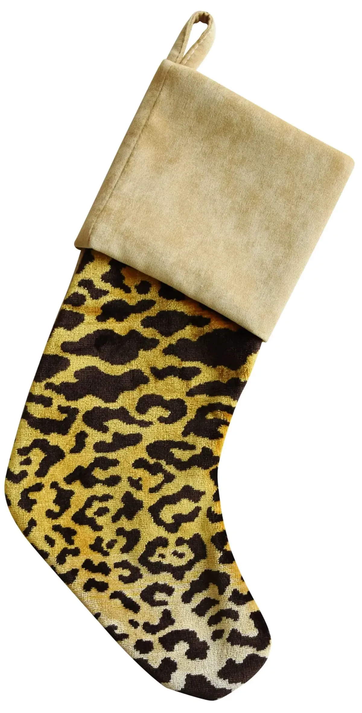 Scalamandr Leopardo Christmas Stocking - Orange