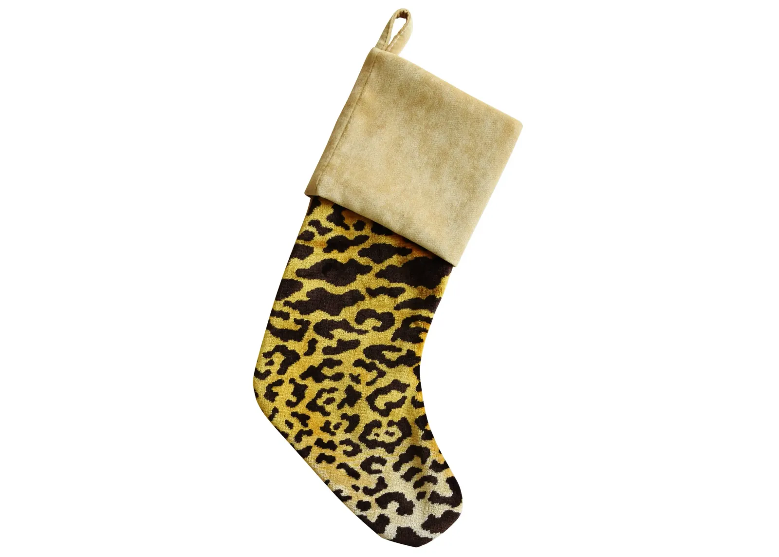 Scalamandré Leopardo Christmas Stocking - Orange