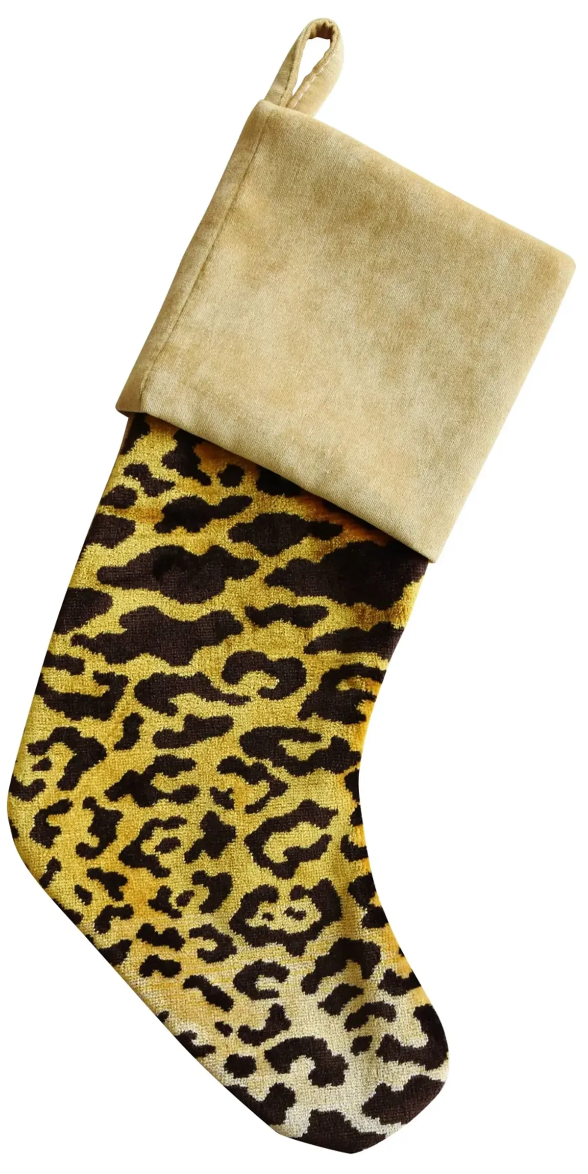 Scalamandr Leopardo Christmas Stocking - Orange