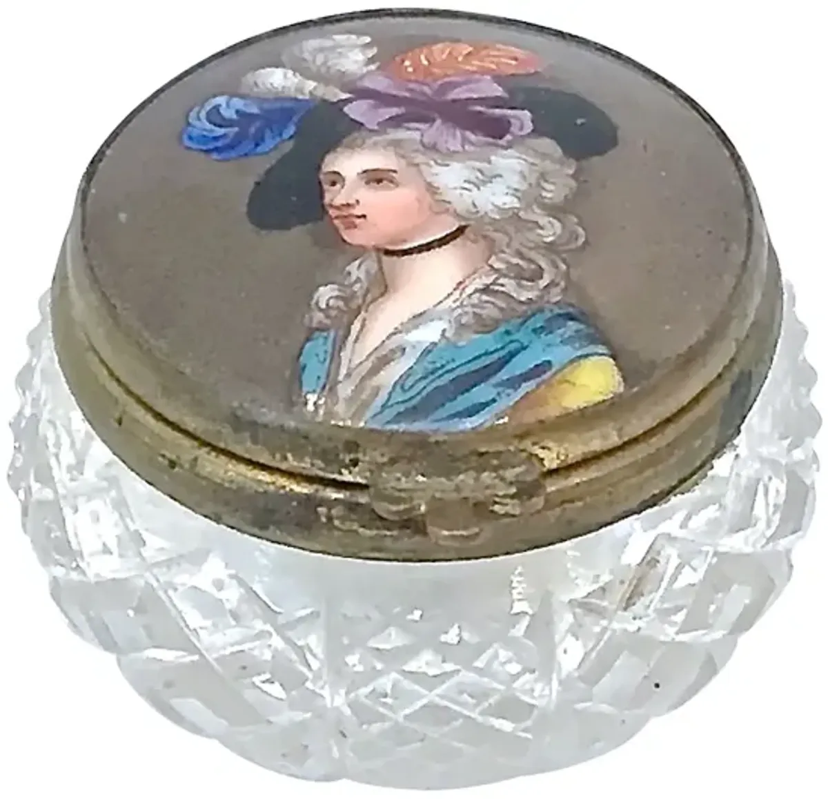 18th-C. Porcelain & Crystal Pill Box - Vermilion Designs - Clear