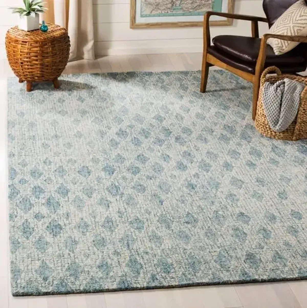 Huck Kids' Rug - Ivory/Blue - Blue