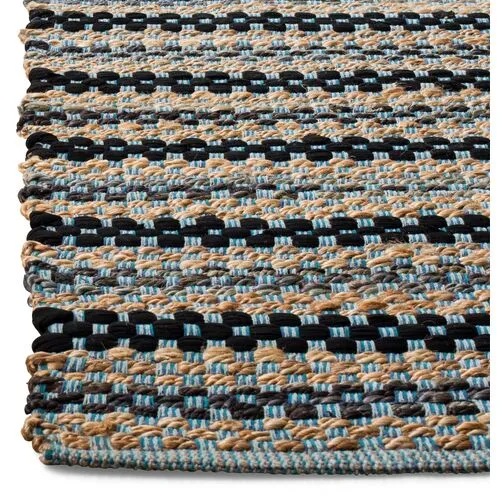 Ozit Jute-Blend Rug - Blue/Black - Blue