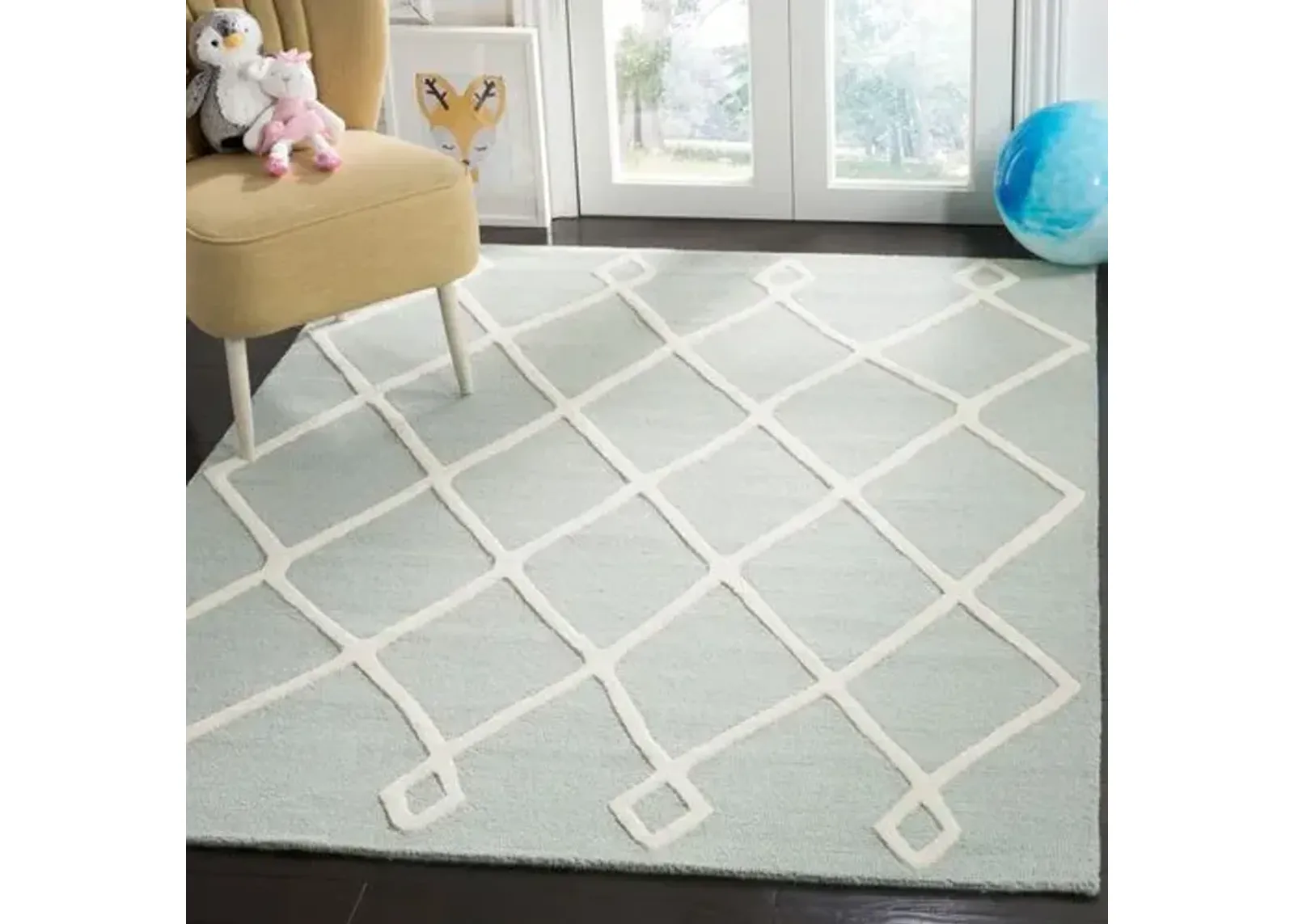 Fiiu Kids' Rug - Mint/Ivory - Green - Green