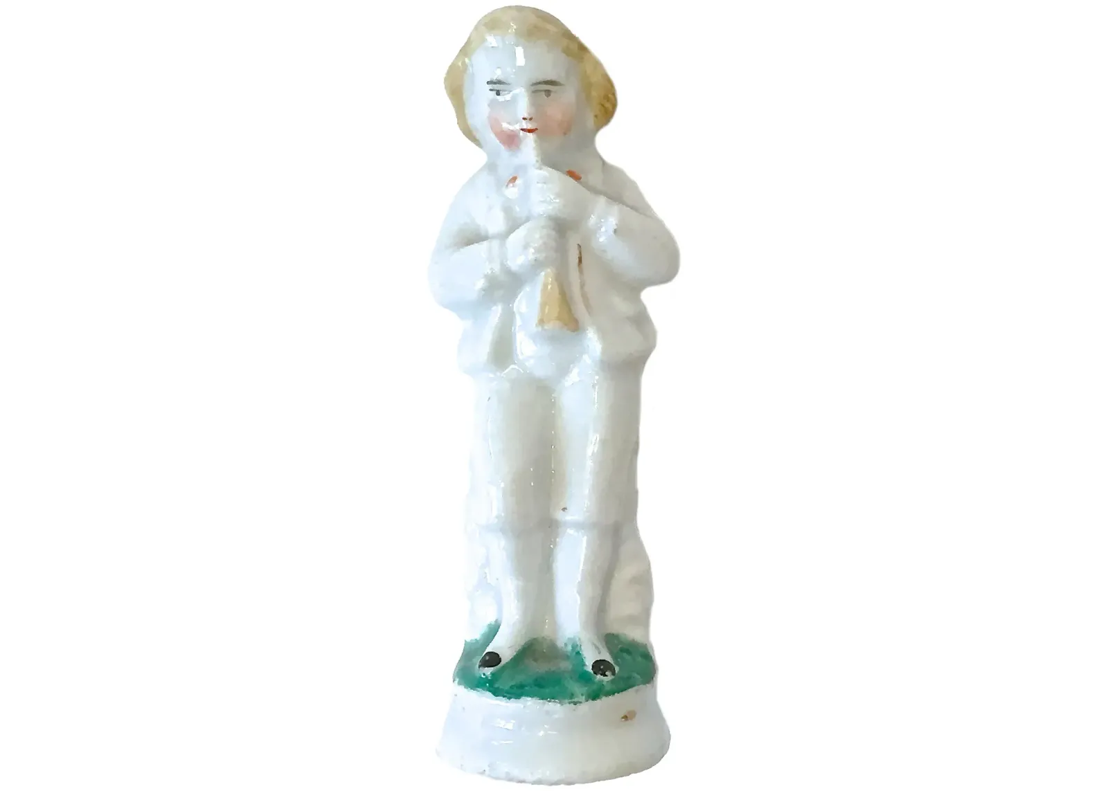 Antique Staffordshire Flutist Figurine - Vermilion Designs - Ivory