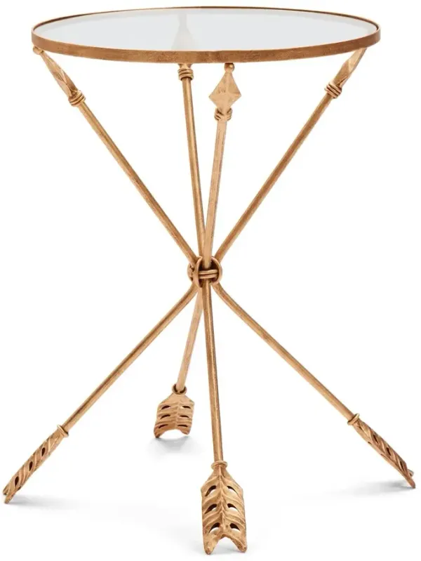 Arrow Side Table, Antique Gold