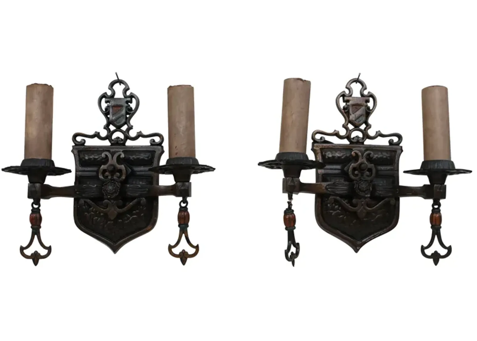 French Renaissance Revival Sconces - Set of 2 - Something Vintage - Silver