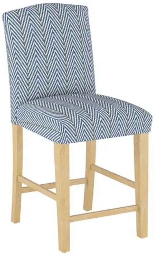 Marie Counter Stool, Herringbone - Handcrafted