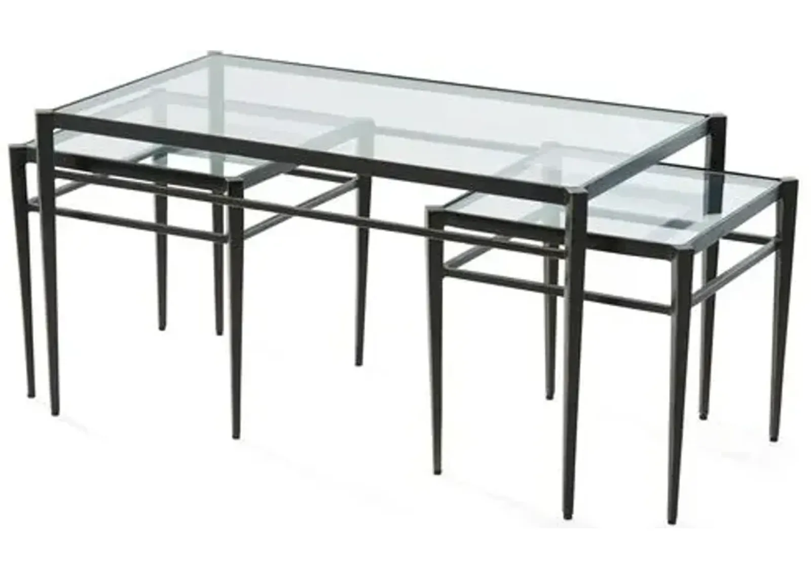 Asst. of 3 Lescot Nesting Tables - Gunmetal - Global Views - Black