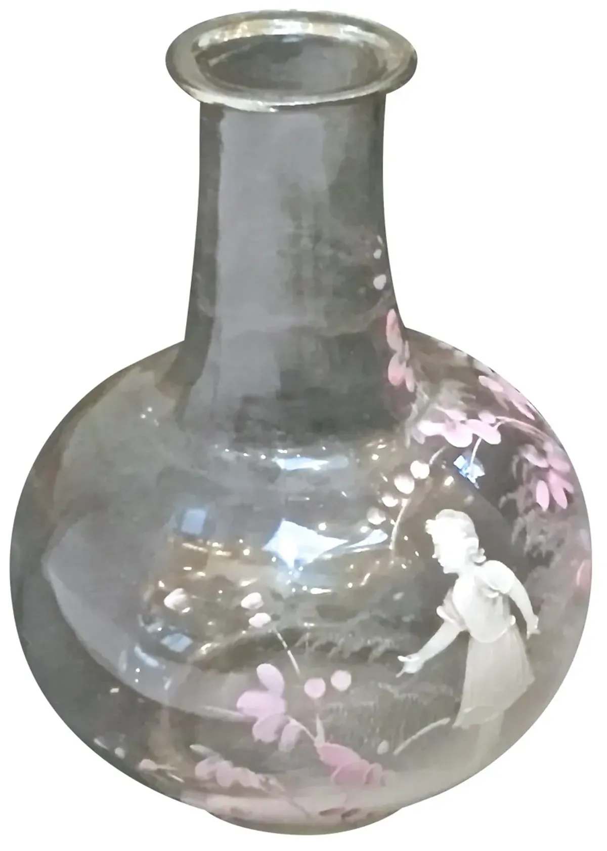 M. Gregory Enamel Painted Glass Vase - Vermilion Designs - Clear