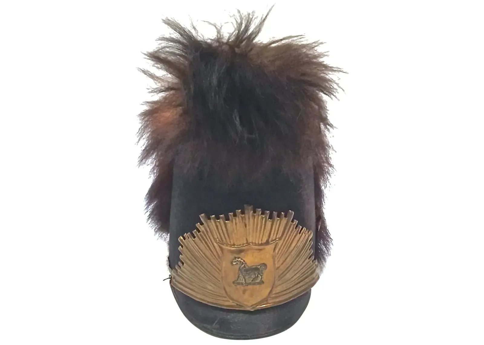 Antique Horse Hair Soldier's Hat - Vermilion Designs - Black