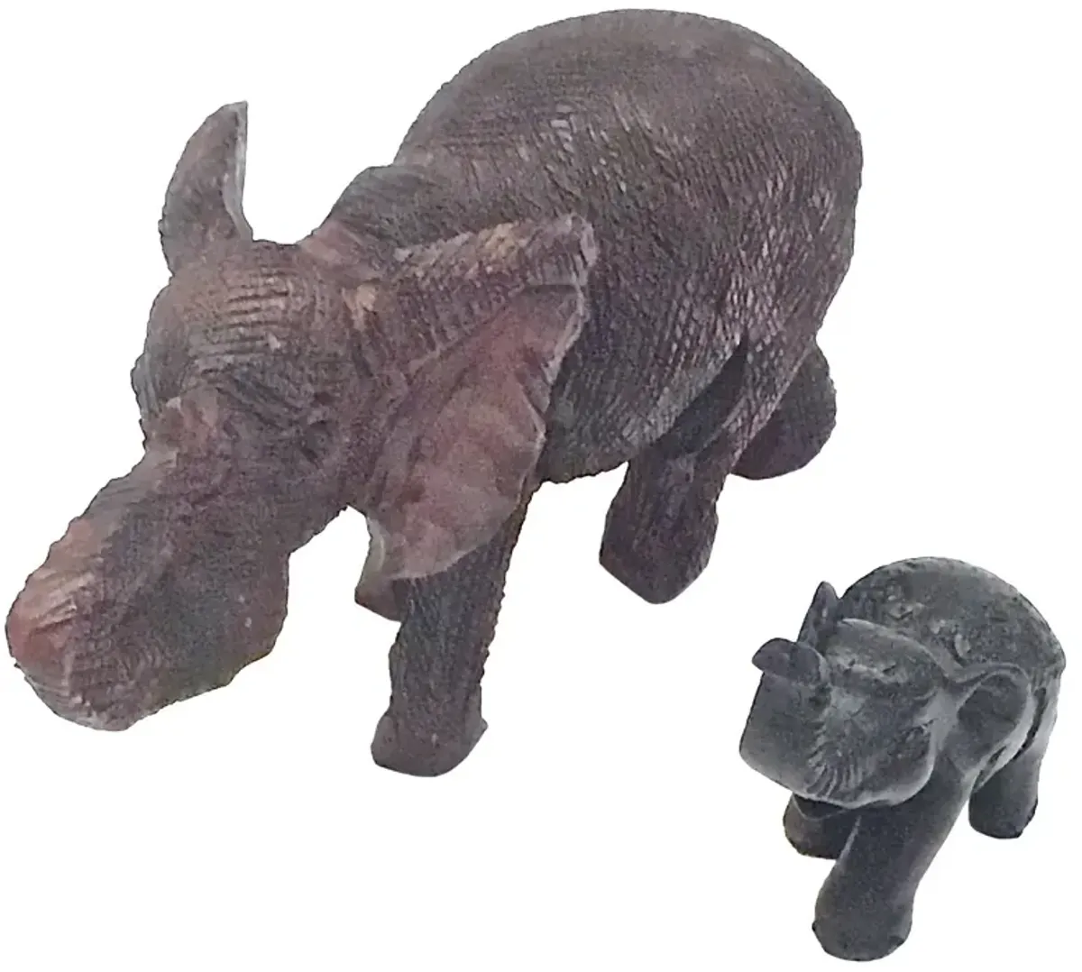 Composite Elephant Figurines - Set of 2 - Vermilion Designs - Brown