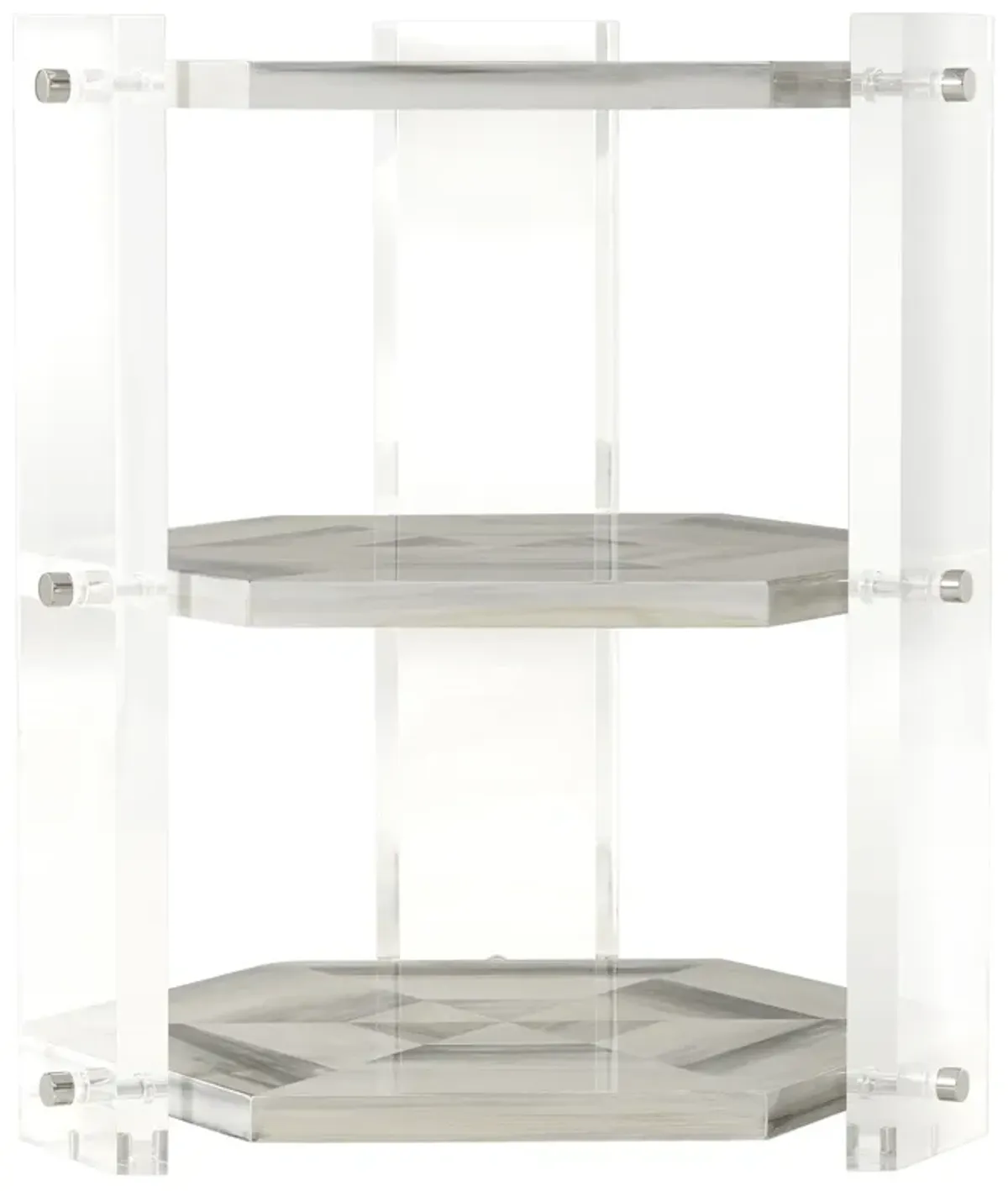 Quadrilateral Tiered Side Table - Ivory - Theodore Alexander