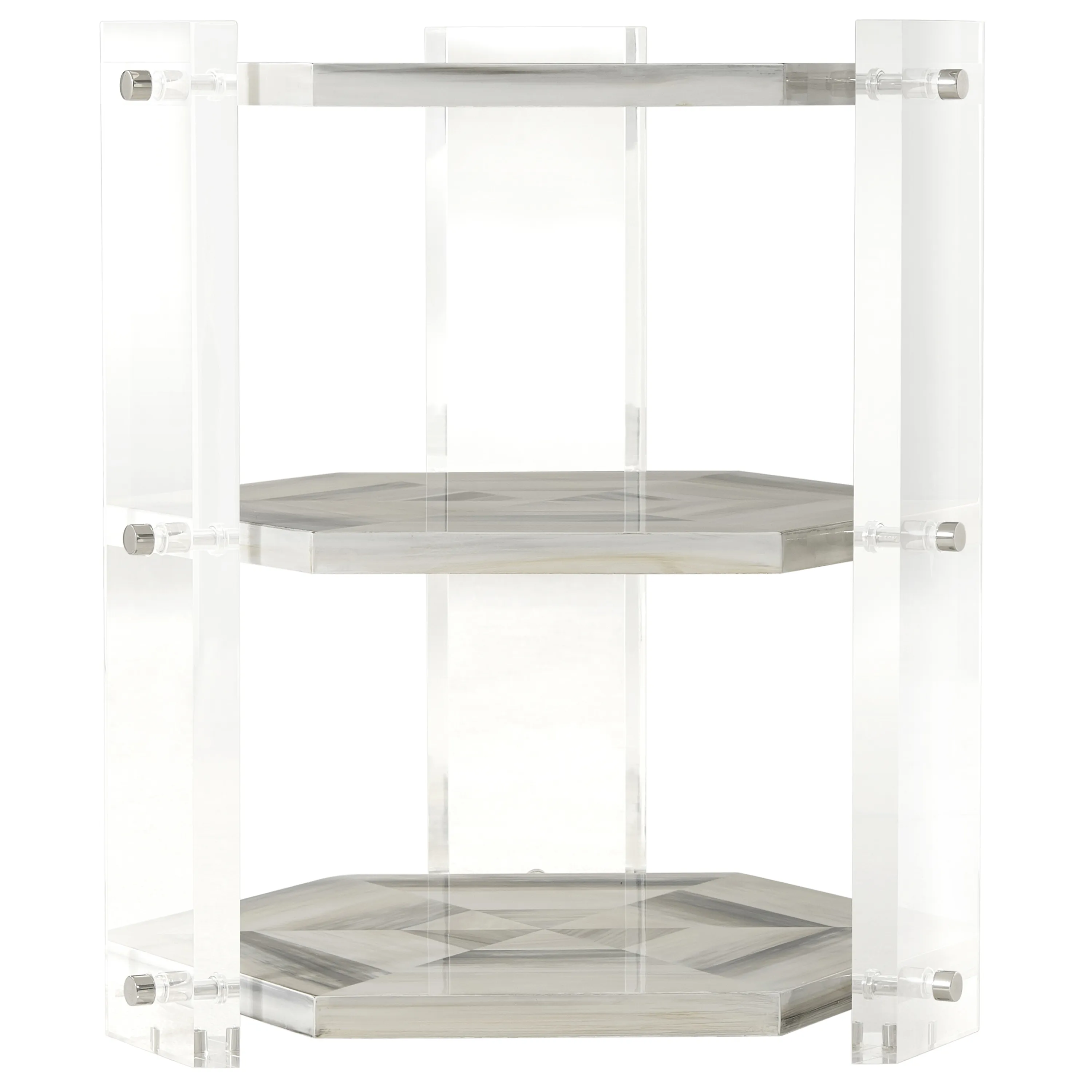 Quadrilateral Tiered Side Table - Ivory - Theodore Alexander