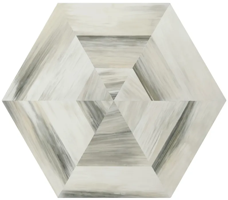 Quadrilateral Tiered Side Table - Ivory - Theodore Alexander