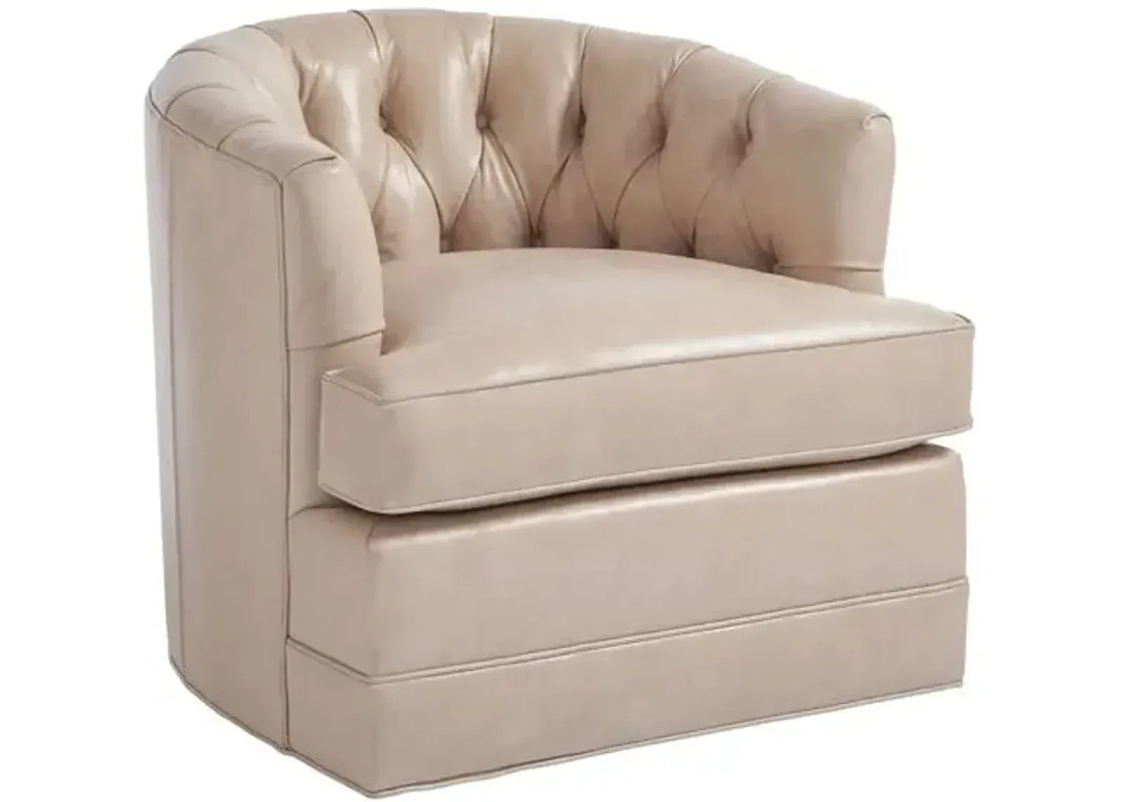 Cliffhaven Swivel Club Chair - Sand Leather - Barclay Butera