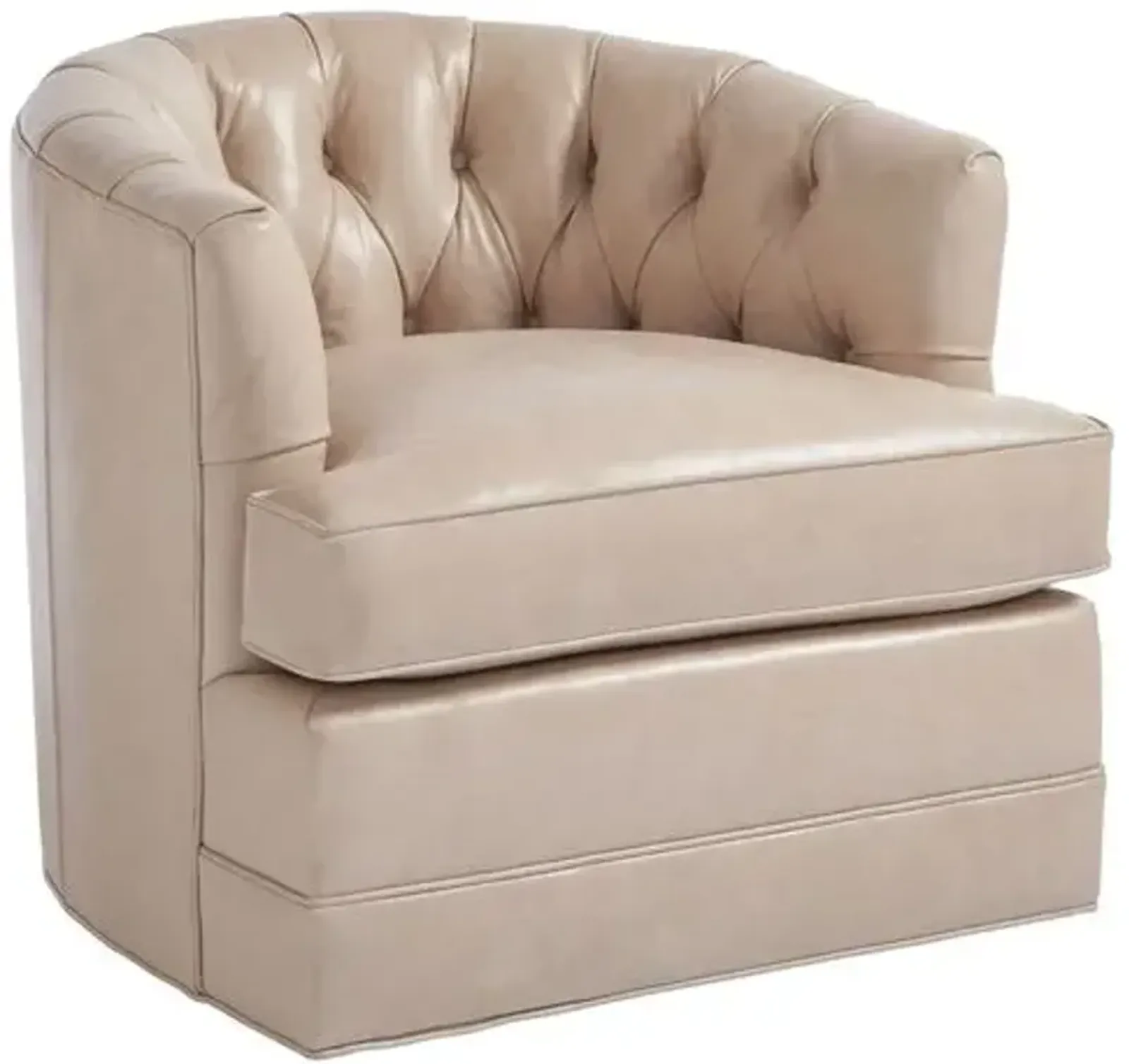 Cliffhaven Swivel Club Chair - Sand Leather - Barclay Butera