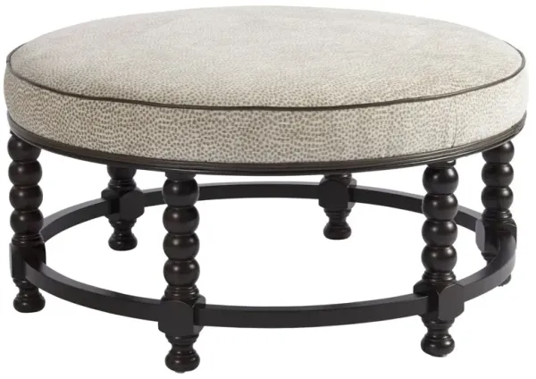 Naples Round Cocktail Ottoman, Tan
