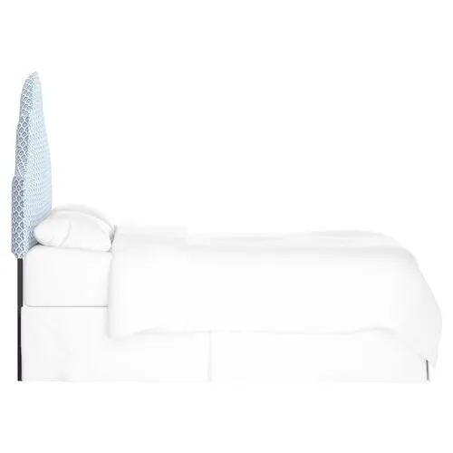 Kennedy Arched Headboard - Petal Floral - Handcrafted - Blue