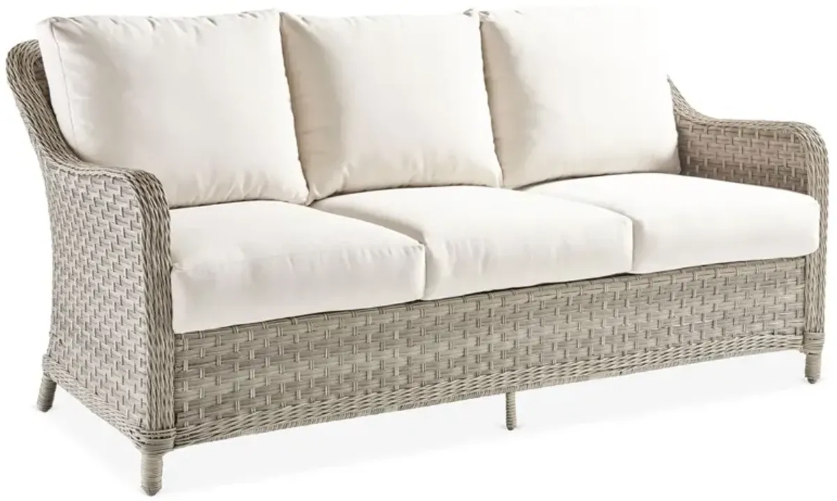 Mayfair Wicker Sofa, Gray/Canvas