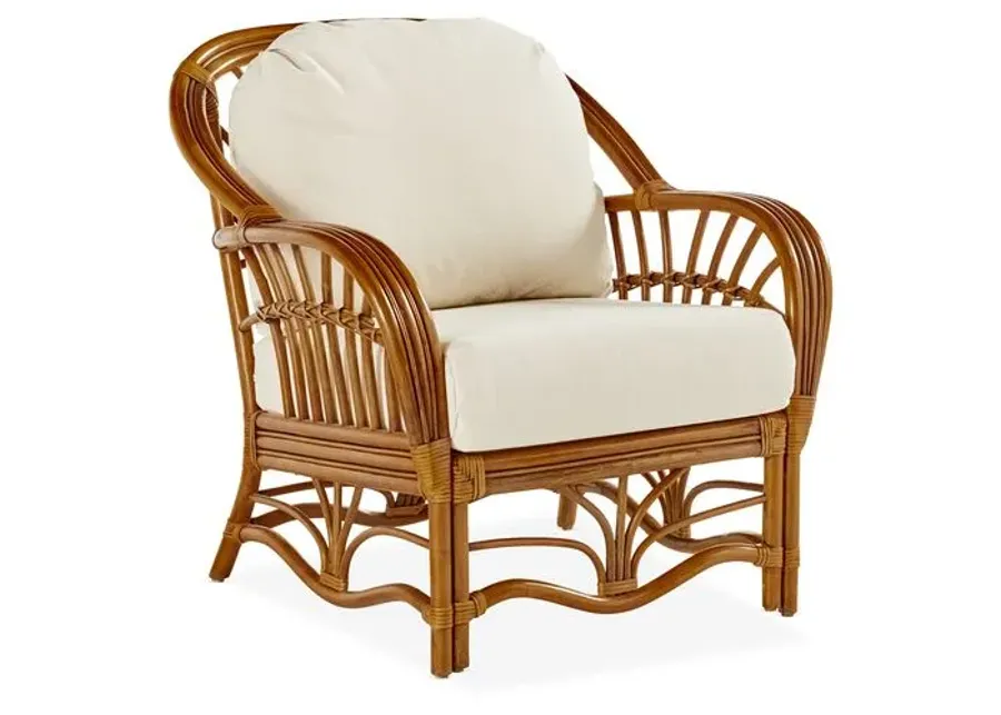 Palm Harbor Rattan Club Chair - Natural/White - South Sea Rattan