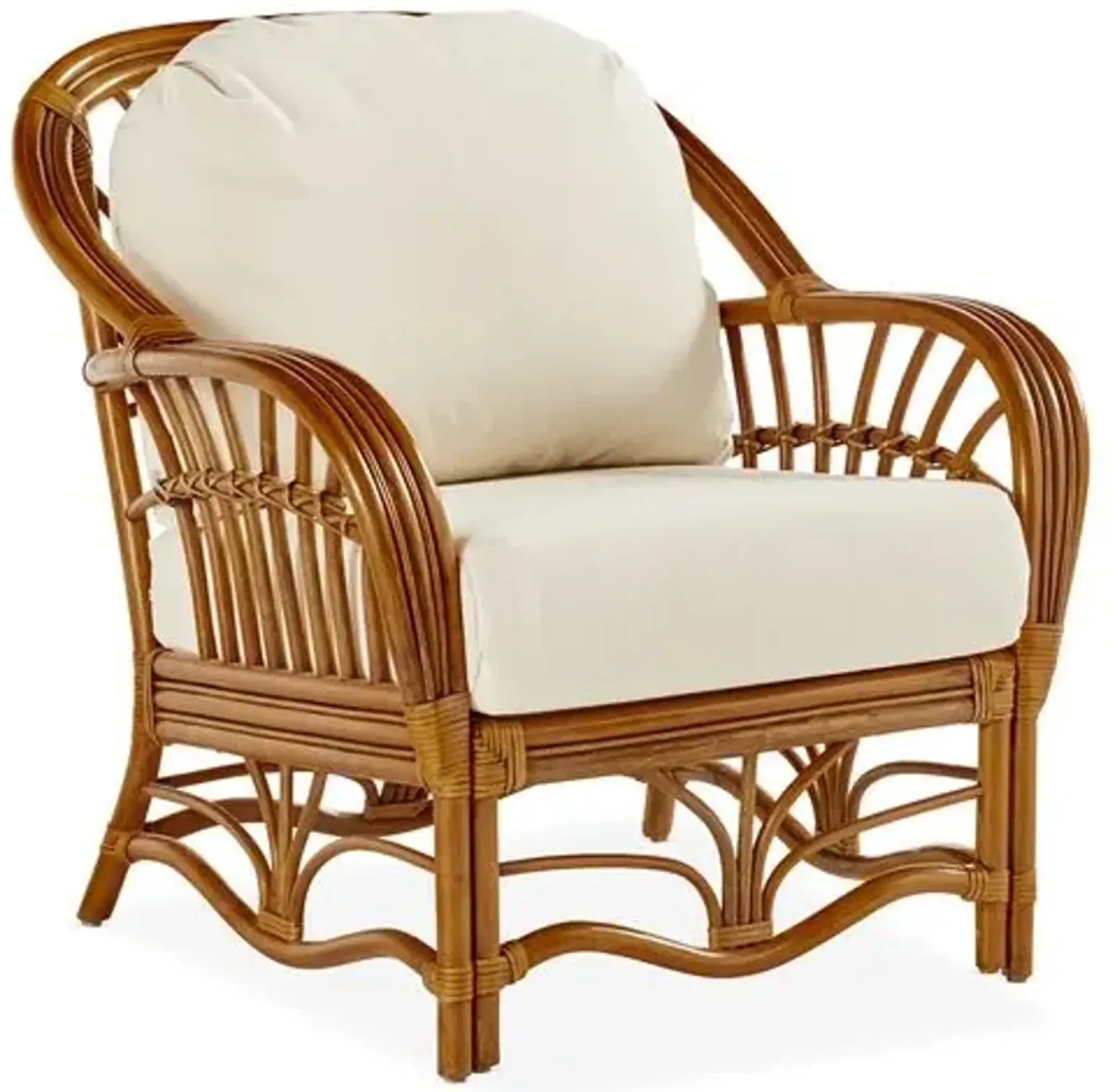 Palm Harbor Rattan Club Chair - Natural/White - South Sea Rattan