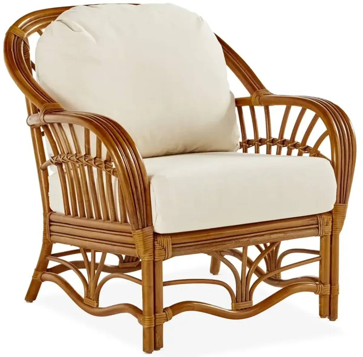 Palm Harbor Rattan Club Chair, Natural/White