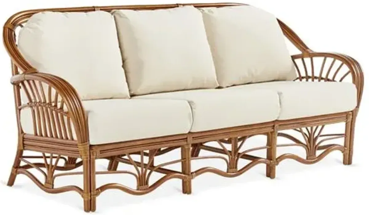 Palm Harbor Rattan Sofa - Natural/White - South Sea Rattan