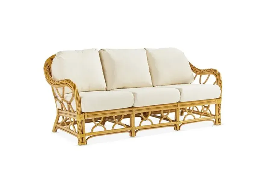 New Twist Rattan Sofa - Natural/White - South Sea Rattan