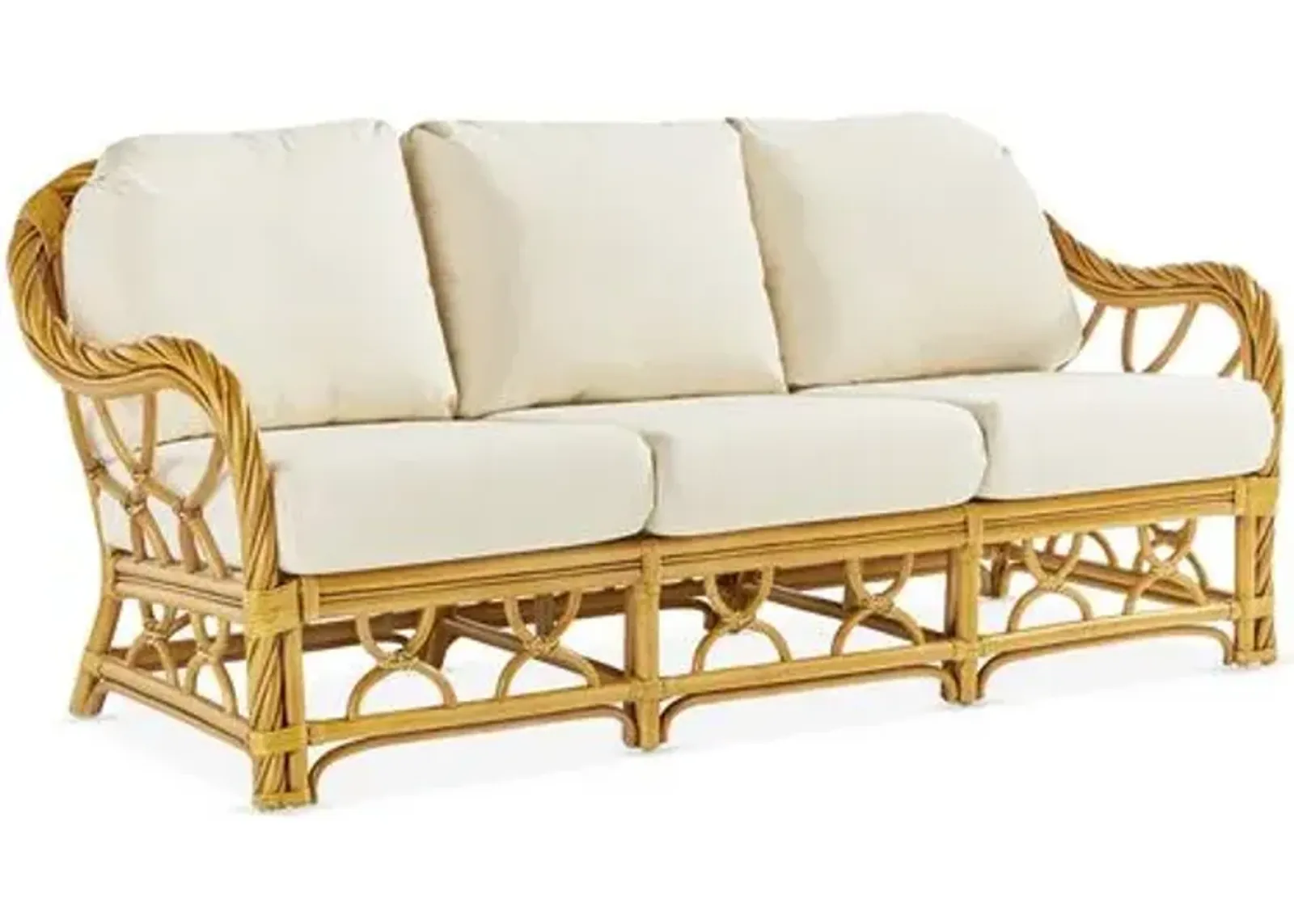 New Twist Rattan Sofa - Natural/White - South Sea Rattan