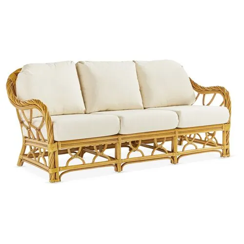 New Twist Rattan Sofa - Natural/White - South Sea Rattan