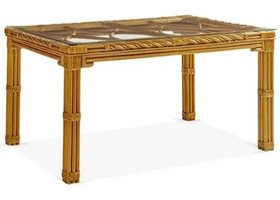 New Twist Rattan Square Dining Table - Natural - South Sea Rattan