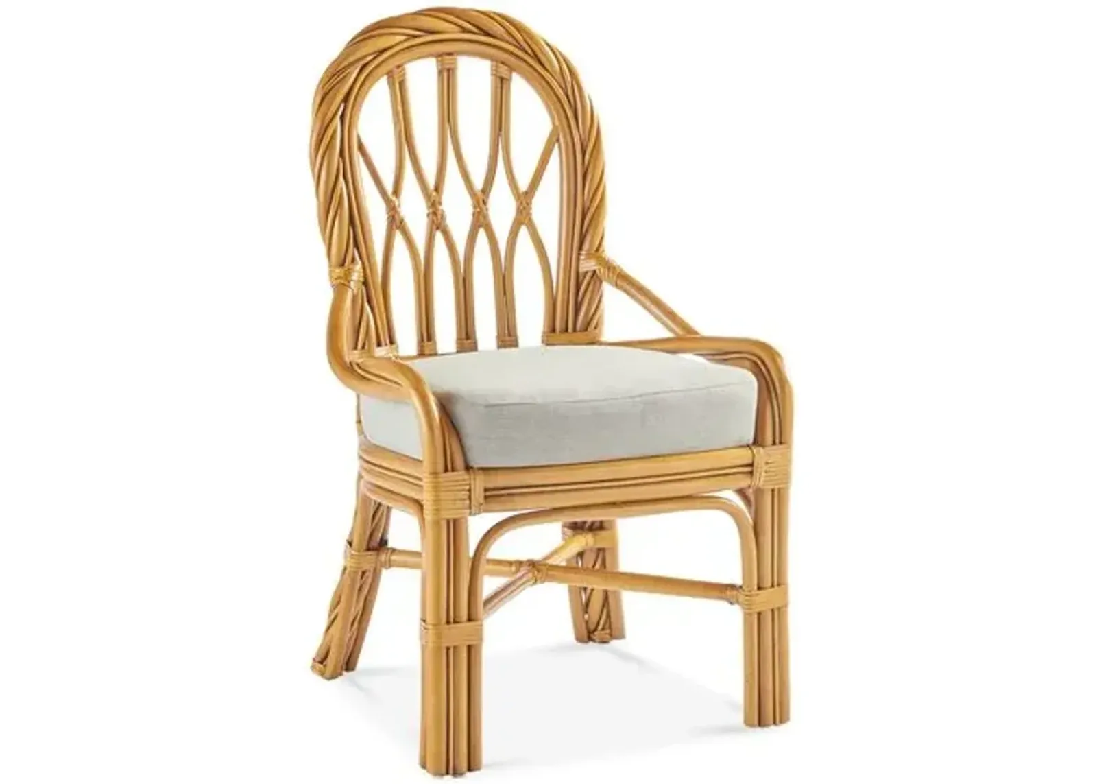 New Twist Rattan Dining Side Chair - Natural/White - South Sea Rattan