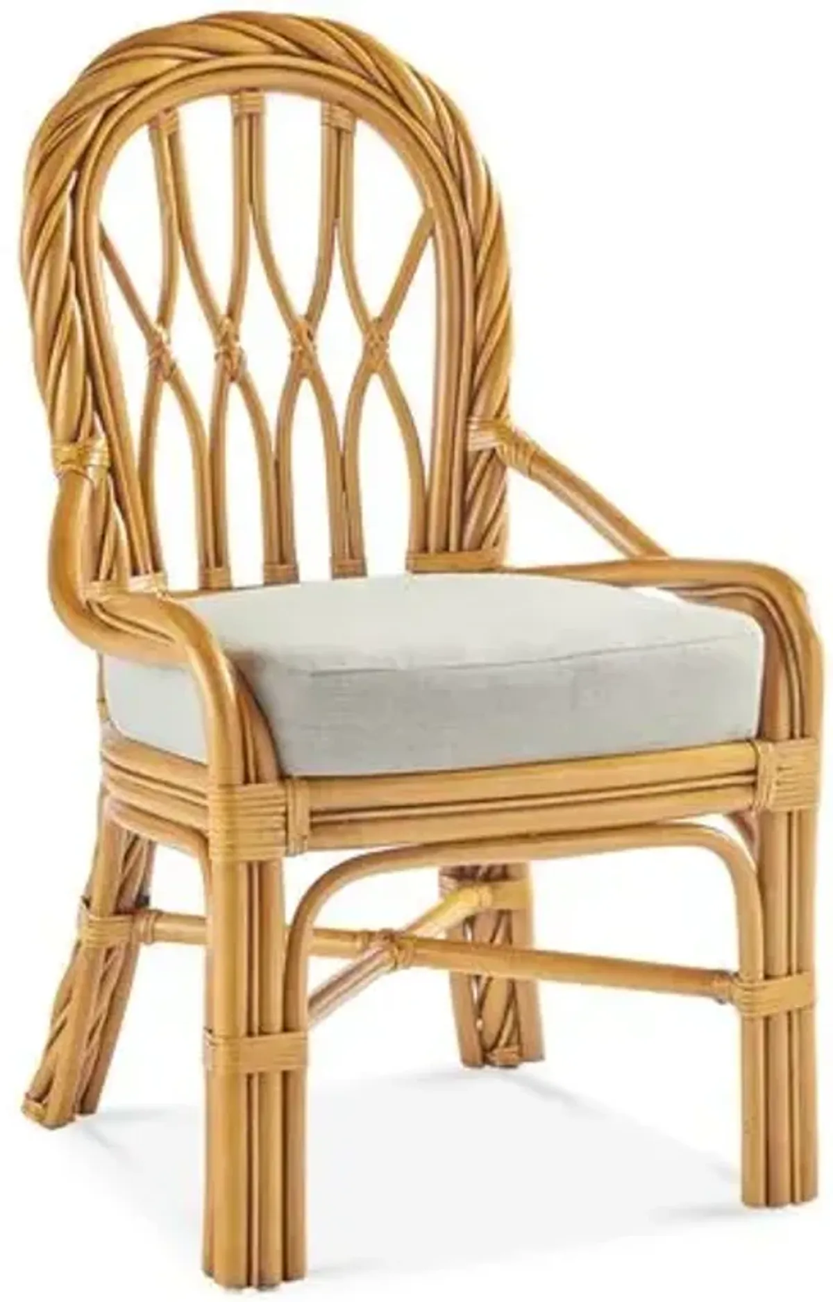 New Twist Rattan Dining Side Chair - Natural/White - South Sea Rattan