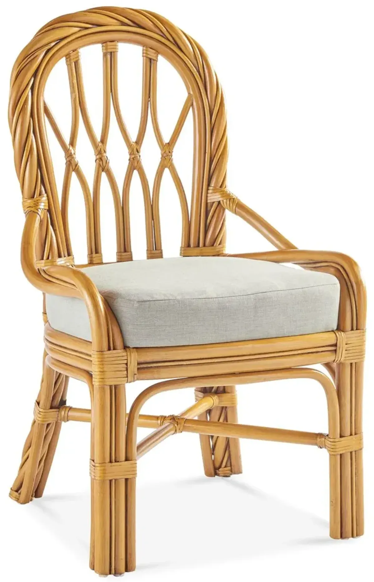 New Twist Rattan Dining Side Chair, Natural/White