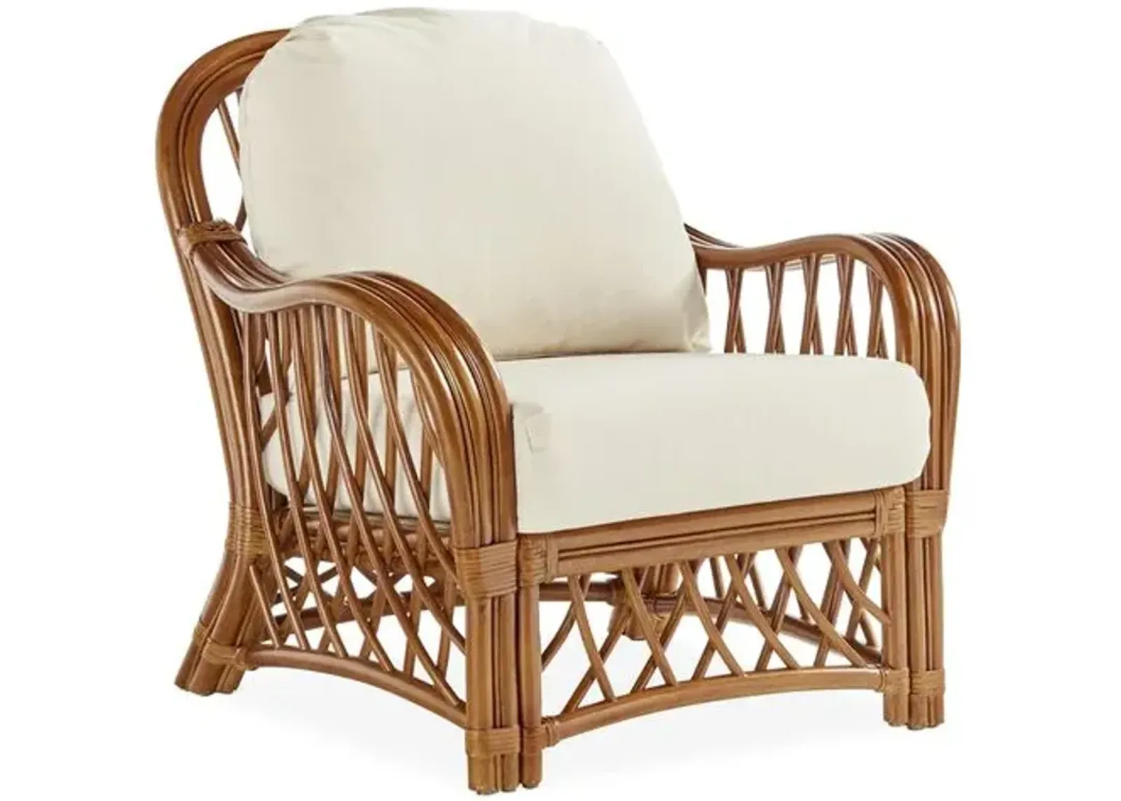 Antigua Rattan Club Chair - Natural/White - South Sea Rattan