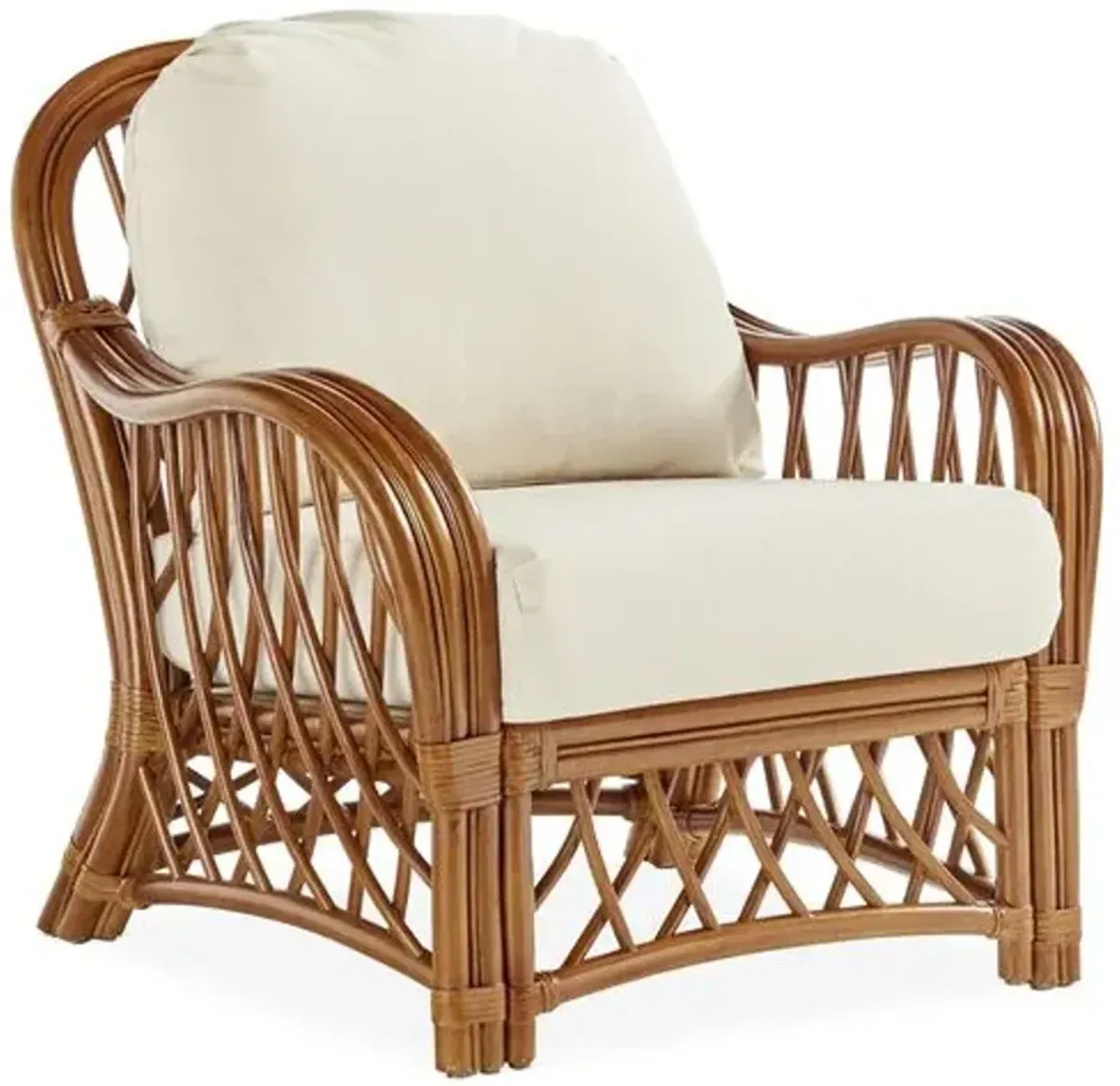 Antigua Rattan Club Chair - Natural/White - South Sea Rattan