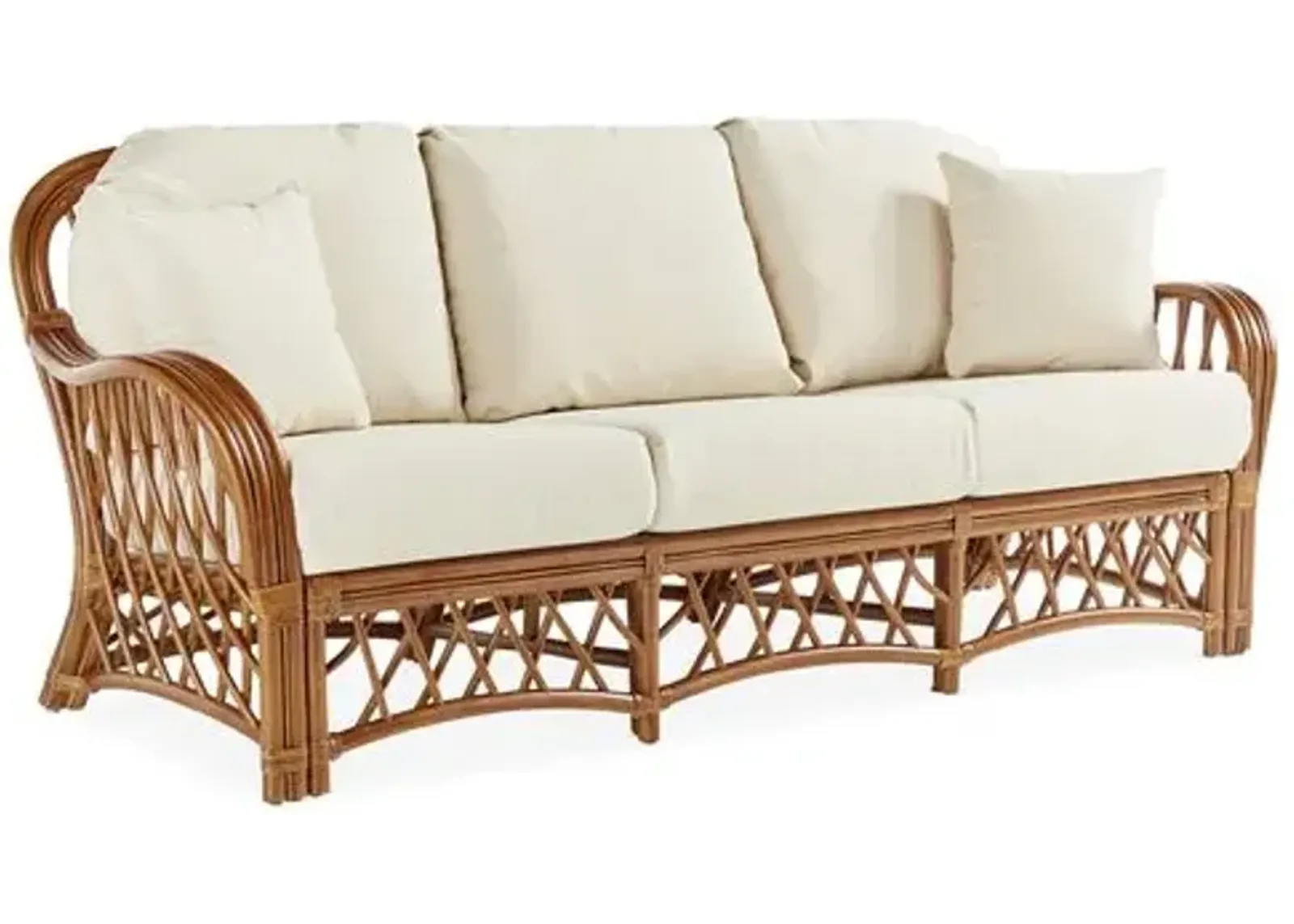 Antigua Rattan Sofa - Natural/White - South Sea Rattan