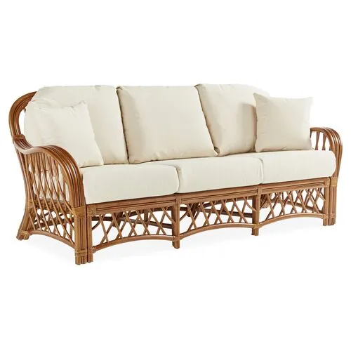 Antigua Rattan Sofa - Natural/White - South Sea Rattan