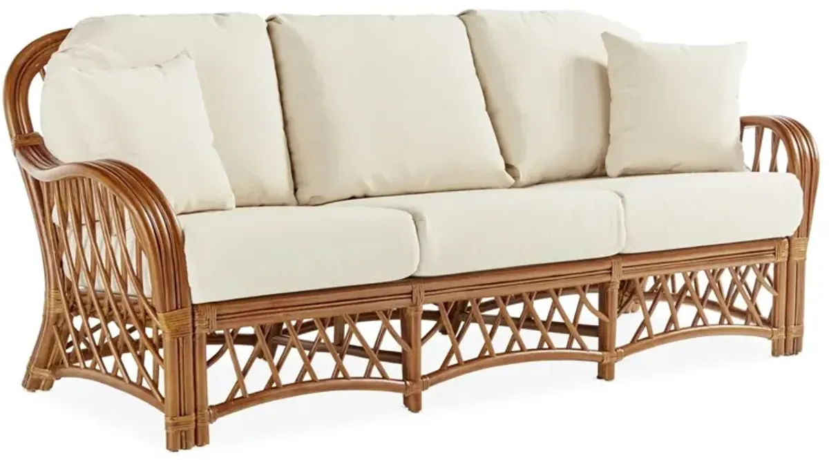 Antigua Rattan Sofa, Natural/White