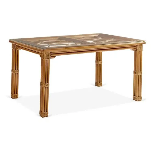 Antigua Rattan Rectangular Dining Table - Natural - South Sea Rattan