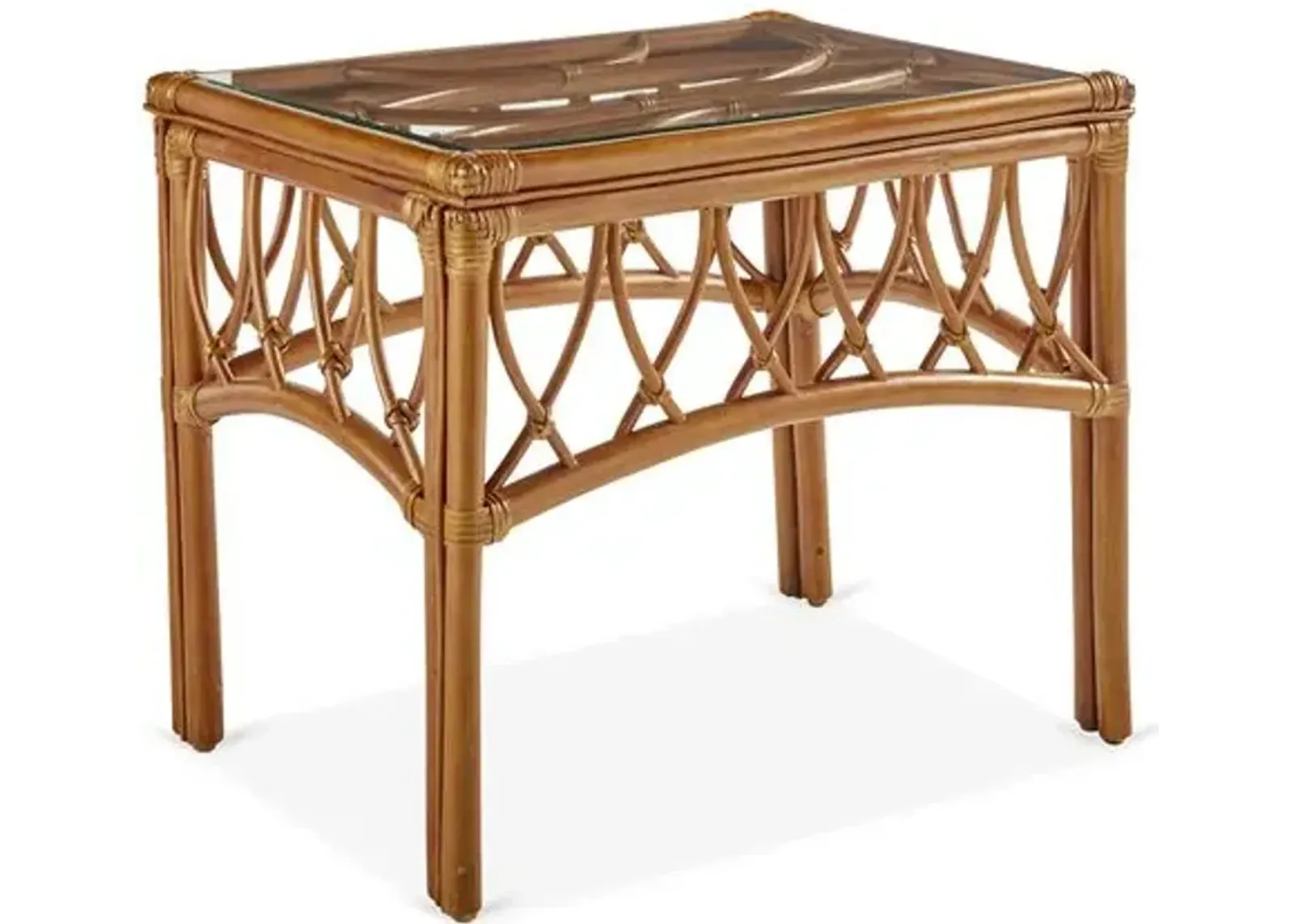 Antigua Rattan Side Table - Natural - South Sea Rattan - Brown