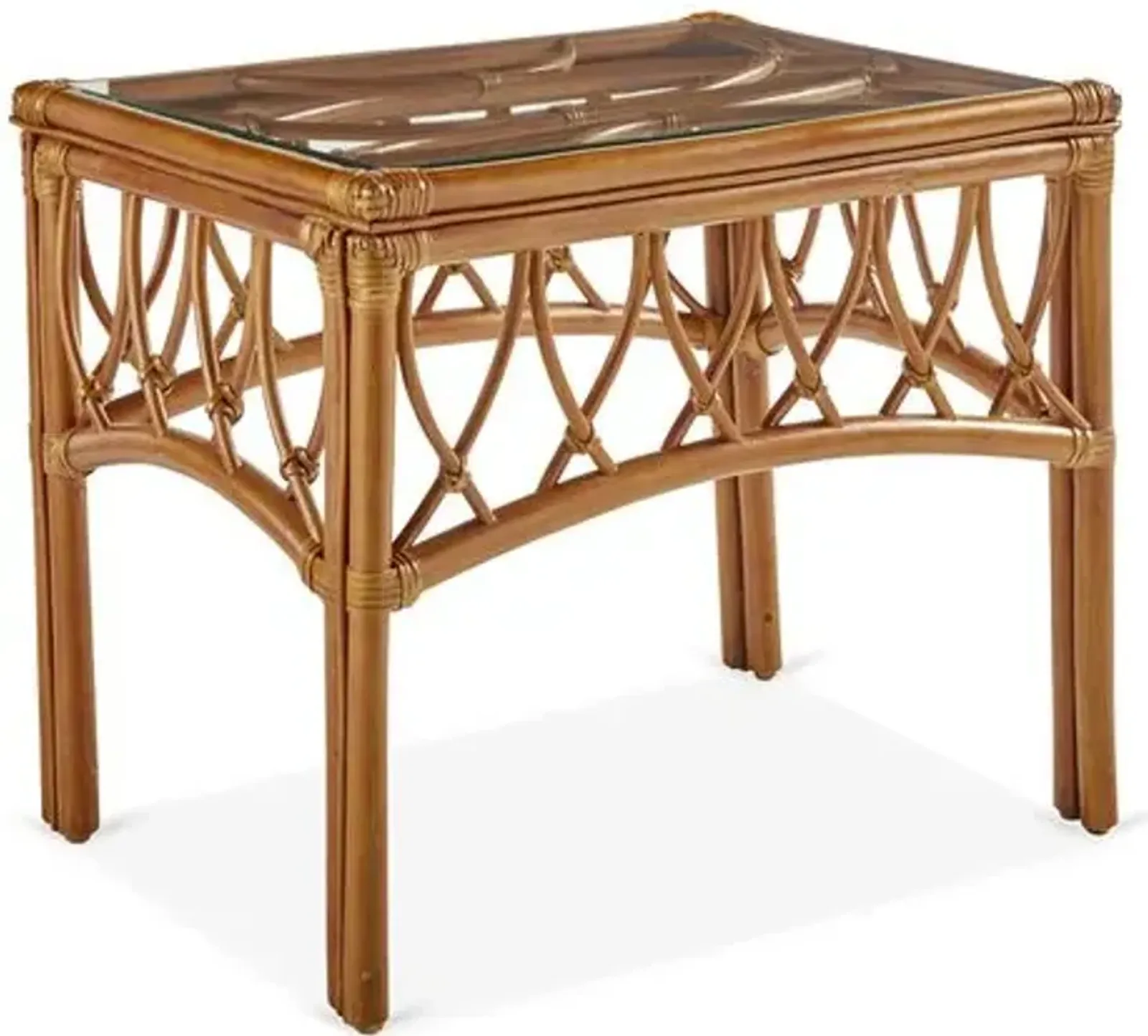 Antigua Rattan Side Table - Natural - South Sea Rattan - Brown