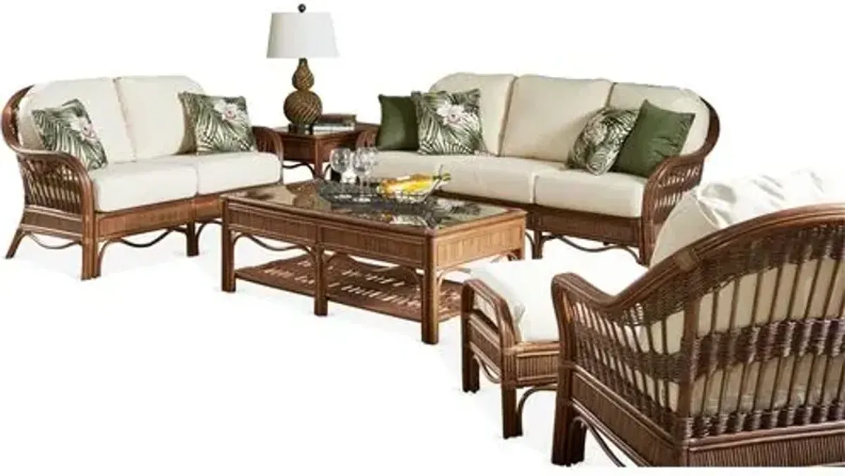 Bermuda Rattan Club Chair - Pecan - South Sea Rattan